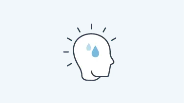 Two blood droplets inside outline of head